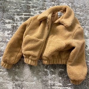 Urban Outfitters cropped teddy bear jacket